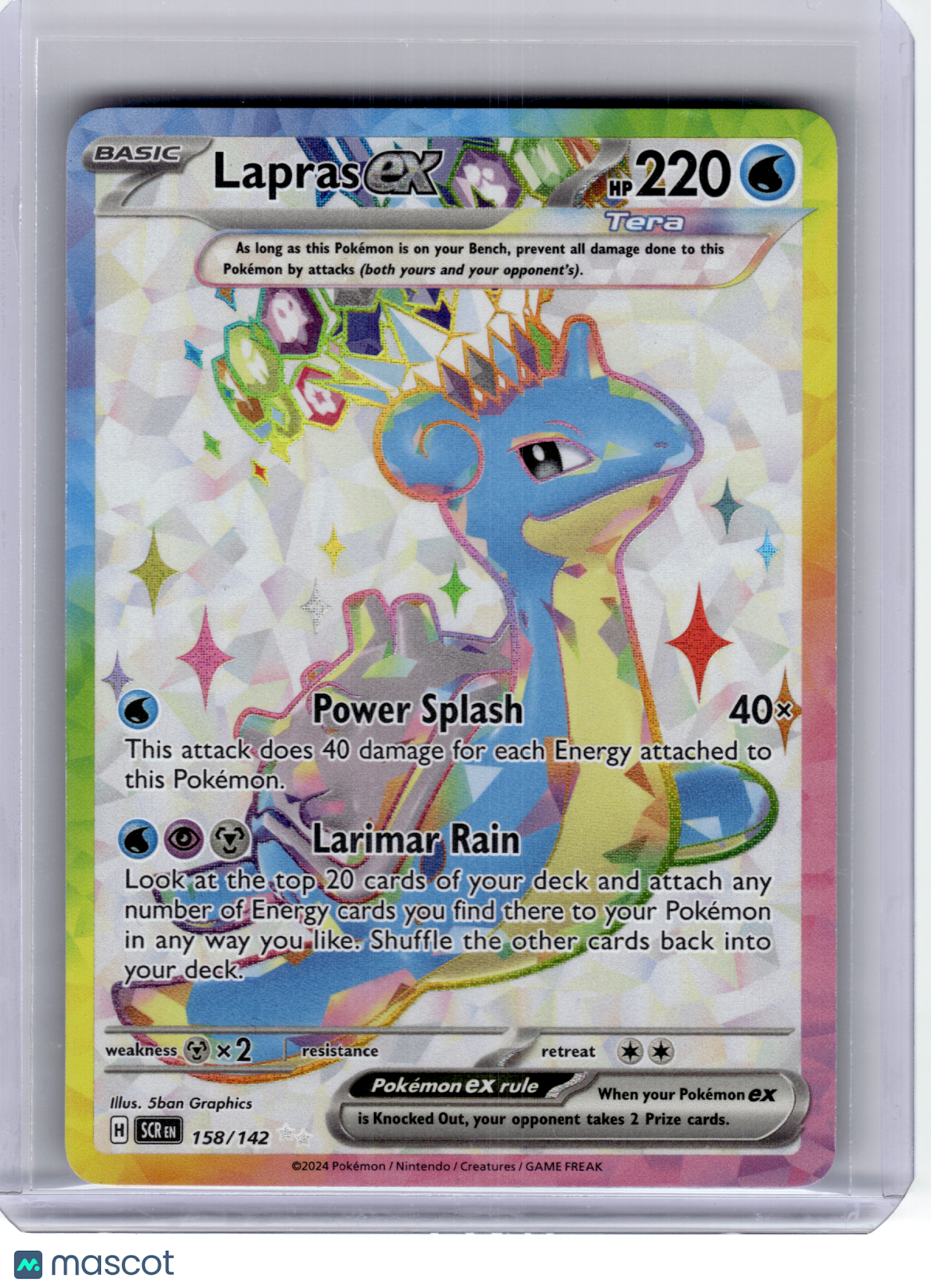 2024 Pokemon—Lapras EX #158 Stellar Crown—Ultra Rare Holo