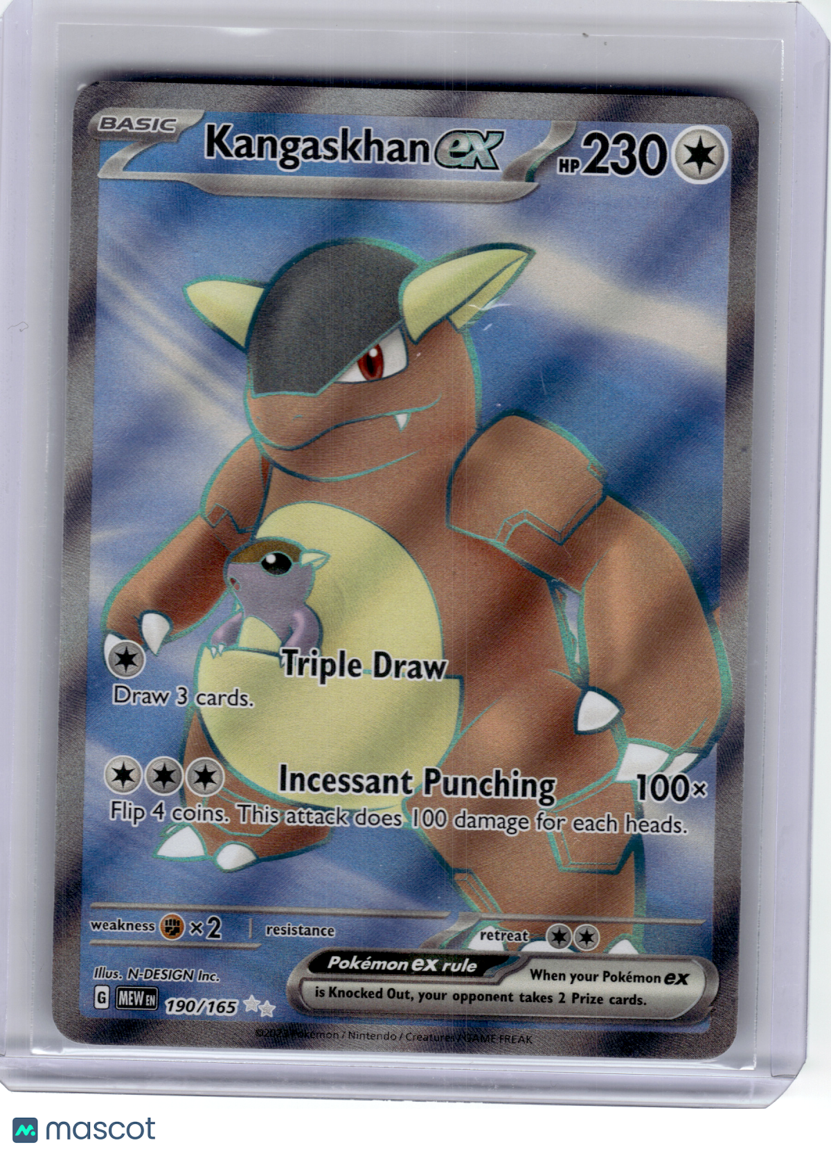 2023 —Kangaskhan EX #190 Pokemon 151—Ultra Rare Holo