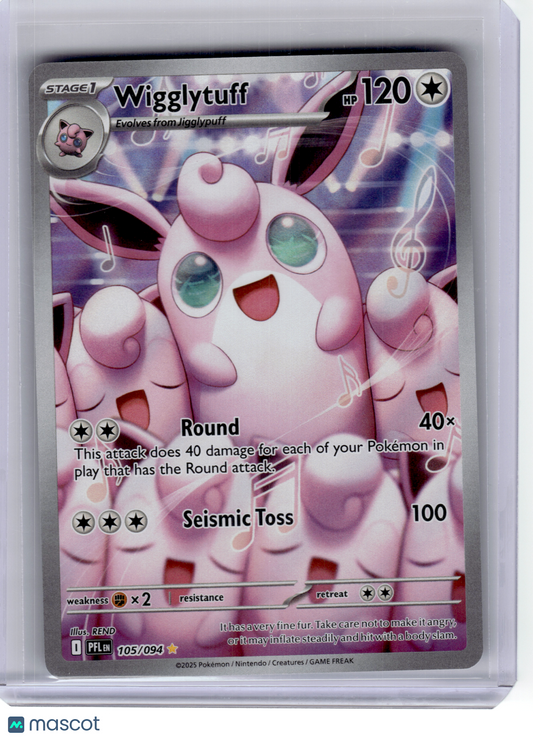 2025 Pokemon—Wigglytuff #105 Phantasmal Flames—Illustration Rare Holo