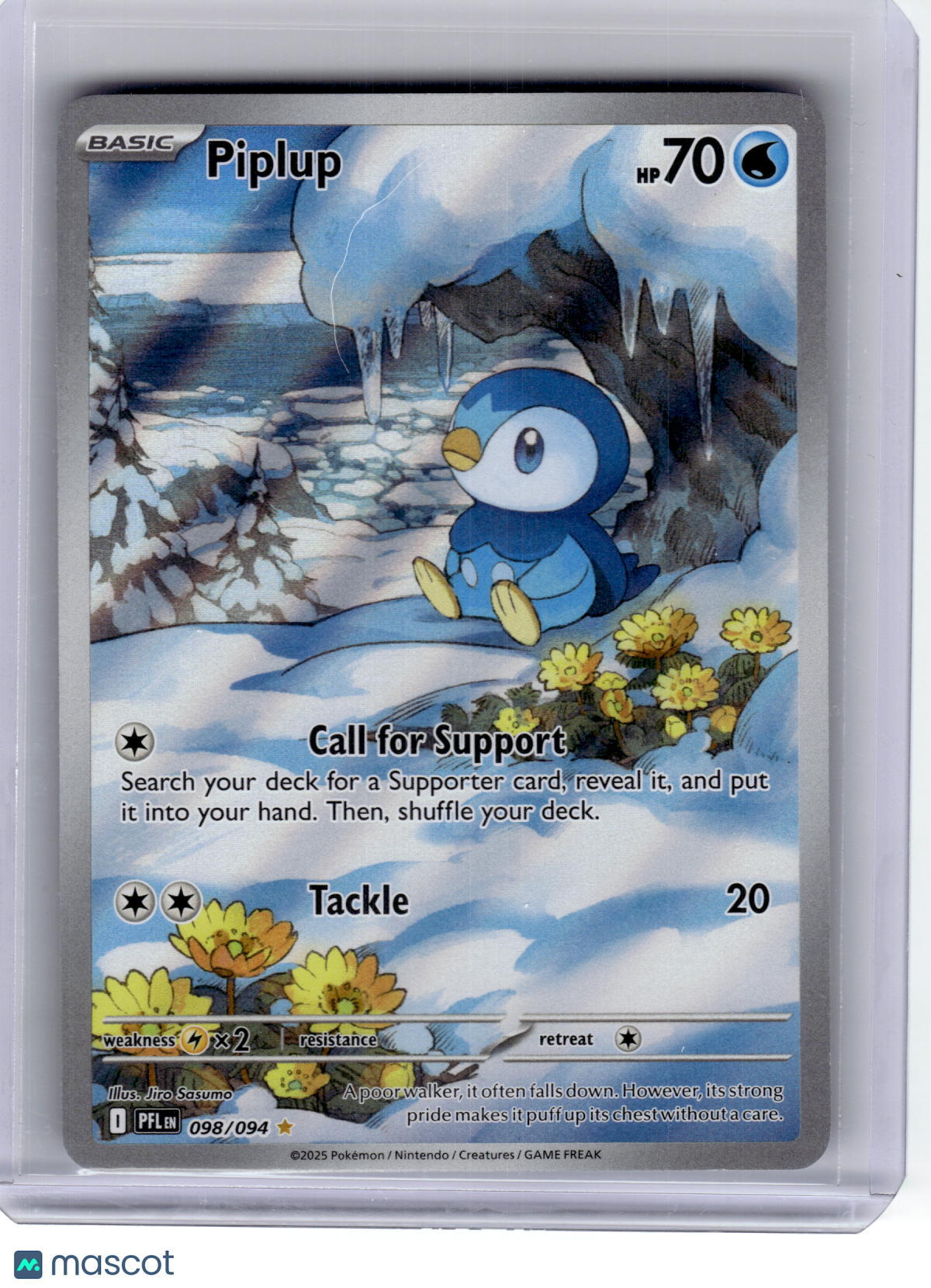 2025 Pokemon—Piplup #98 Phantasmal Flames—Illustration Rare Holo