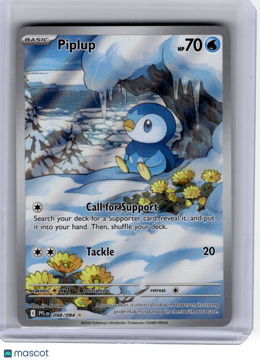 2025 Pokemon—Piplup #98 Phantasmal Flames—Illustration Rare Holo