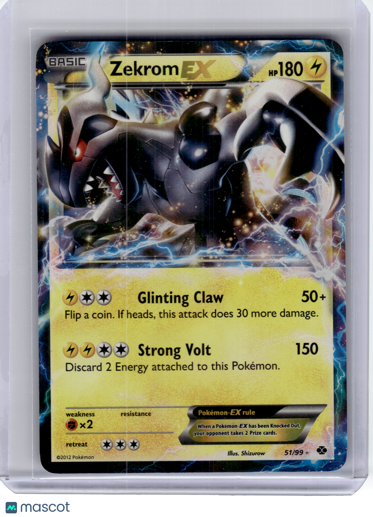 2012 Pokemon—Zekrom EX #51 Next Destinies—Rare Holo [Lightly Played]