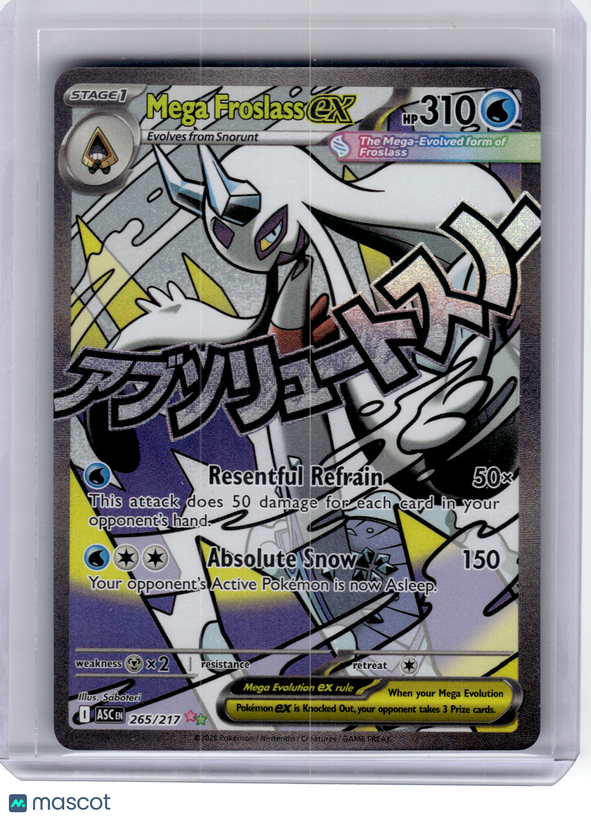 2026 Pokemon—Mega Froslass EX #265 Ascended Heroes—Mega Attack Rare Holo