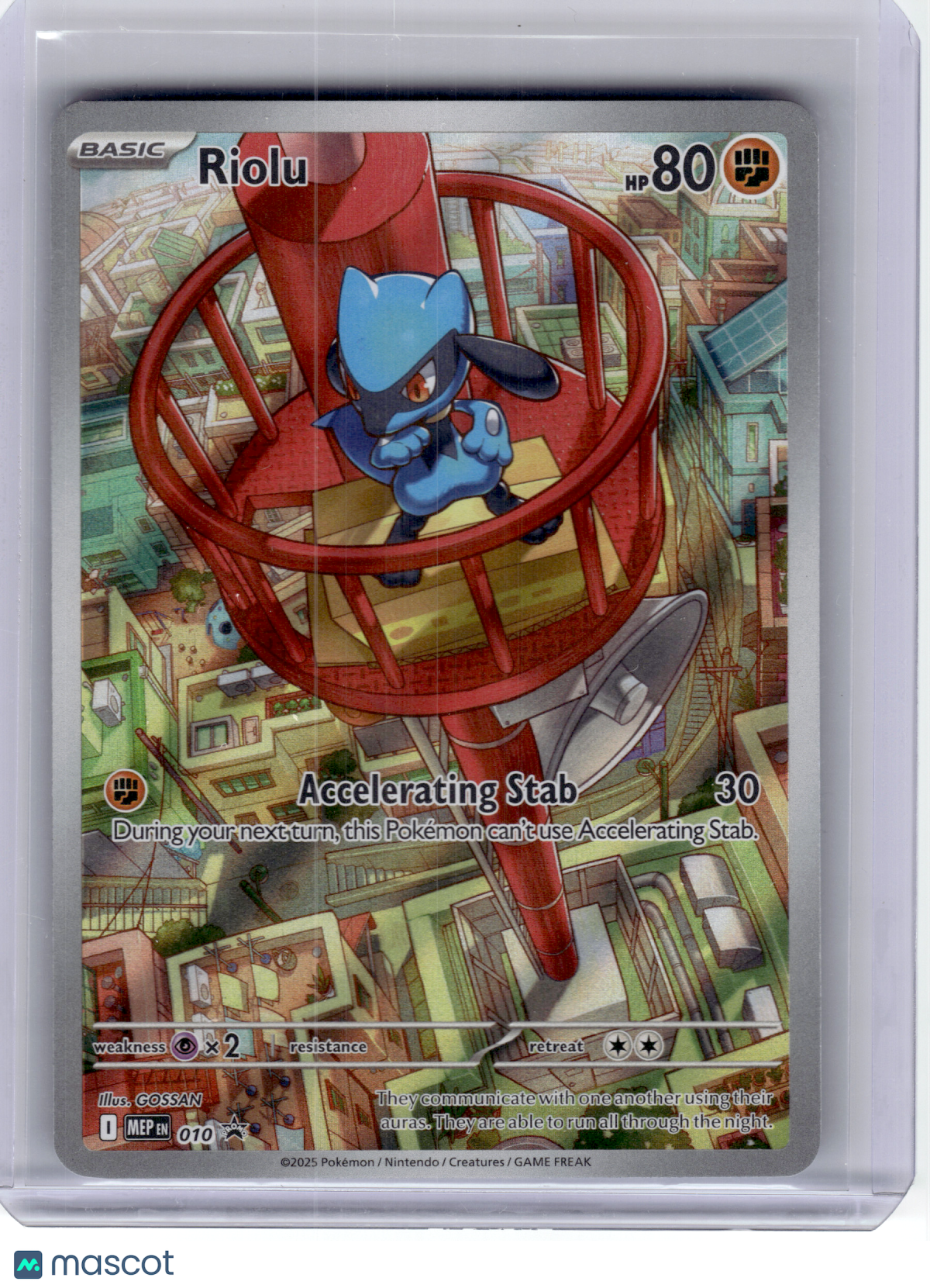 2025 Pokemon—Riolu #10 Mega Evolution—Black Star Promo Holo