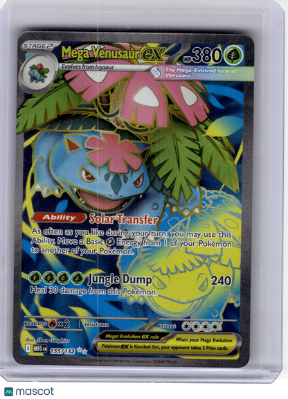 2025 Pokemon—Mega Venusaur EX #155 Mega Evolution—Ultra Rare Holo