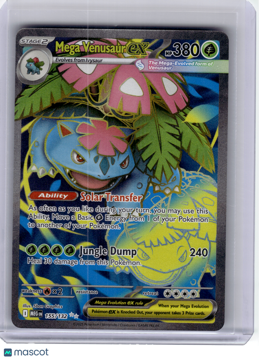 2025 Pokemon—Mega Venusaur EX #155 Mega Evolution—Ultra Rare Holo