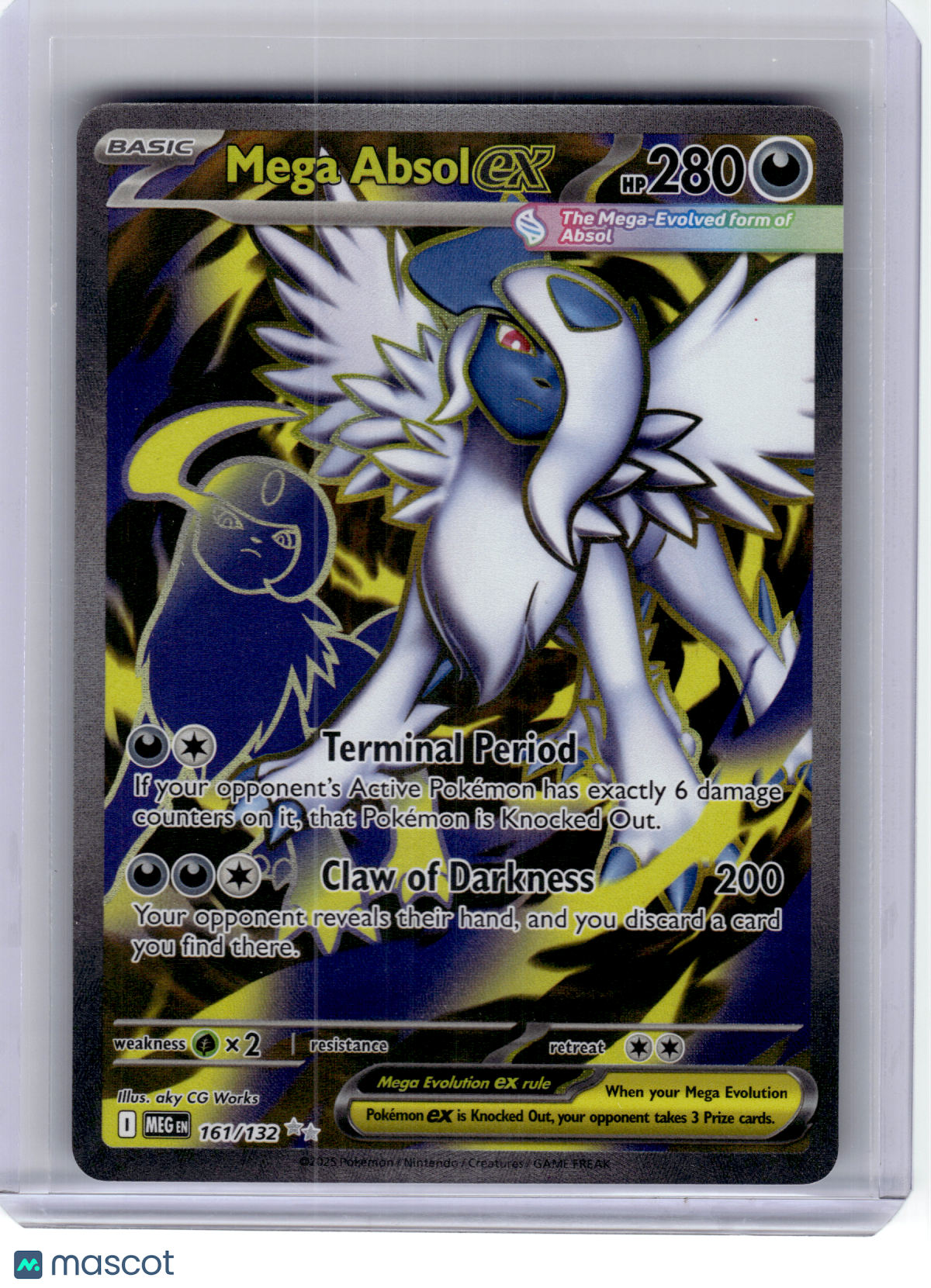 2025 Pokemon—Mega Absol EX #161 Mega Evolution—Ultra Rare Holo