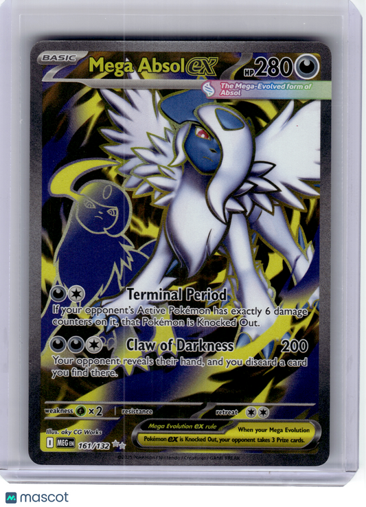 2025 Pokemon—Mega Absol EX #161 Mega Evolution—Ultra Rare Holo