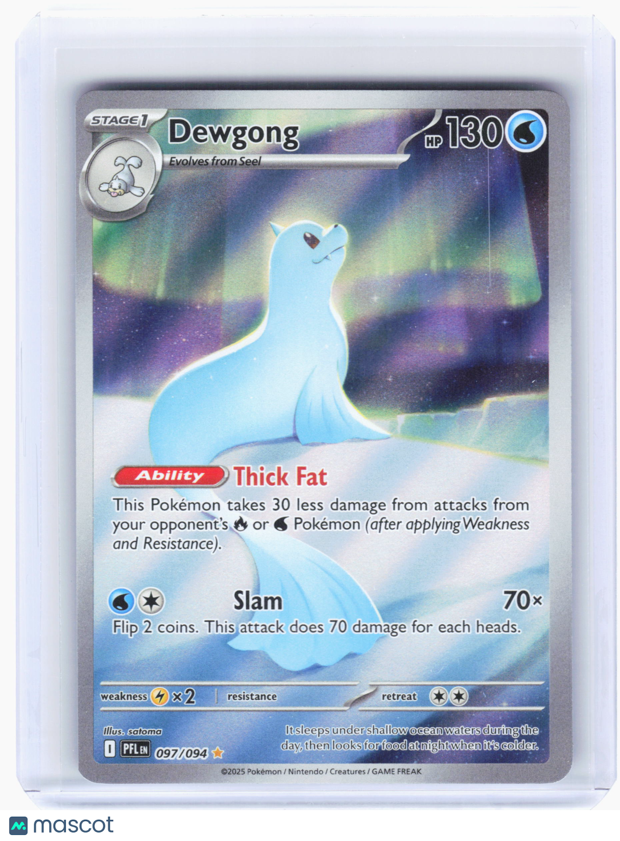 2025 Pokemon—Dewgong #097/094 Phantasmal Flames—Illustration Rare Foil