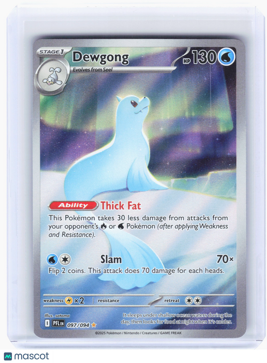 2025 Pokemon—Dewgong #097/094 Phantasmal Flames—Illustration Rare Foil