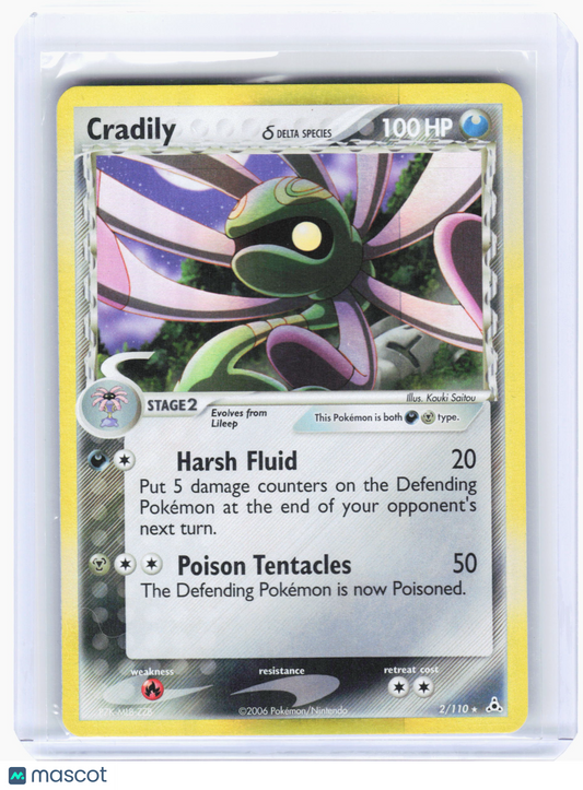 2006 Pokemon—Cradily (Delta Species) #2/110 EX Holon Phantoms—Holo Rare[LP]