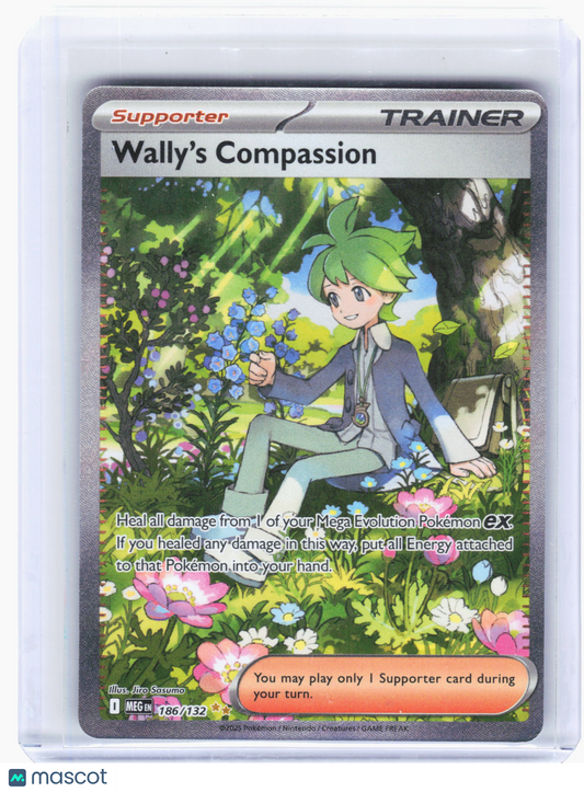 2025 Pokemon—Wally's Compassion #186/132 Mega Evolution Base Set—SIR Holo