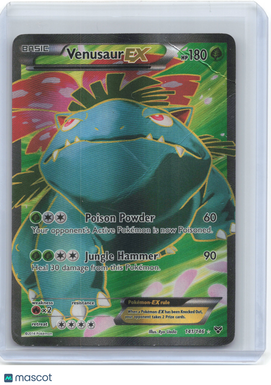2014 Pokemon—Venusaur EX (141 Full Art) #141/146 XY Base Set—UR Foil (DMG)