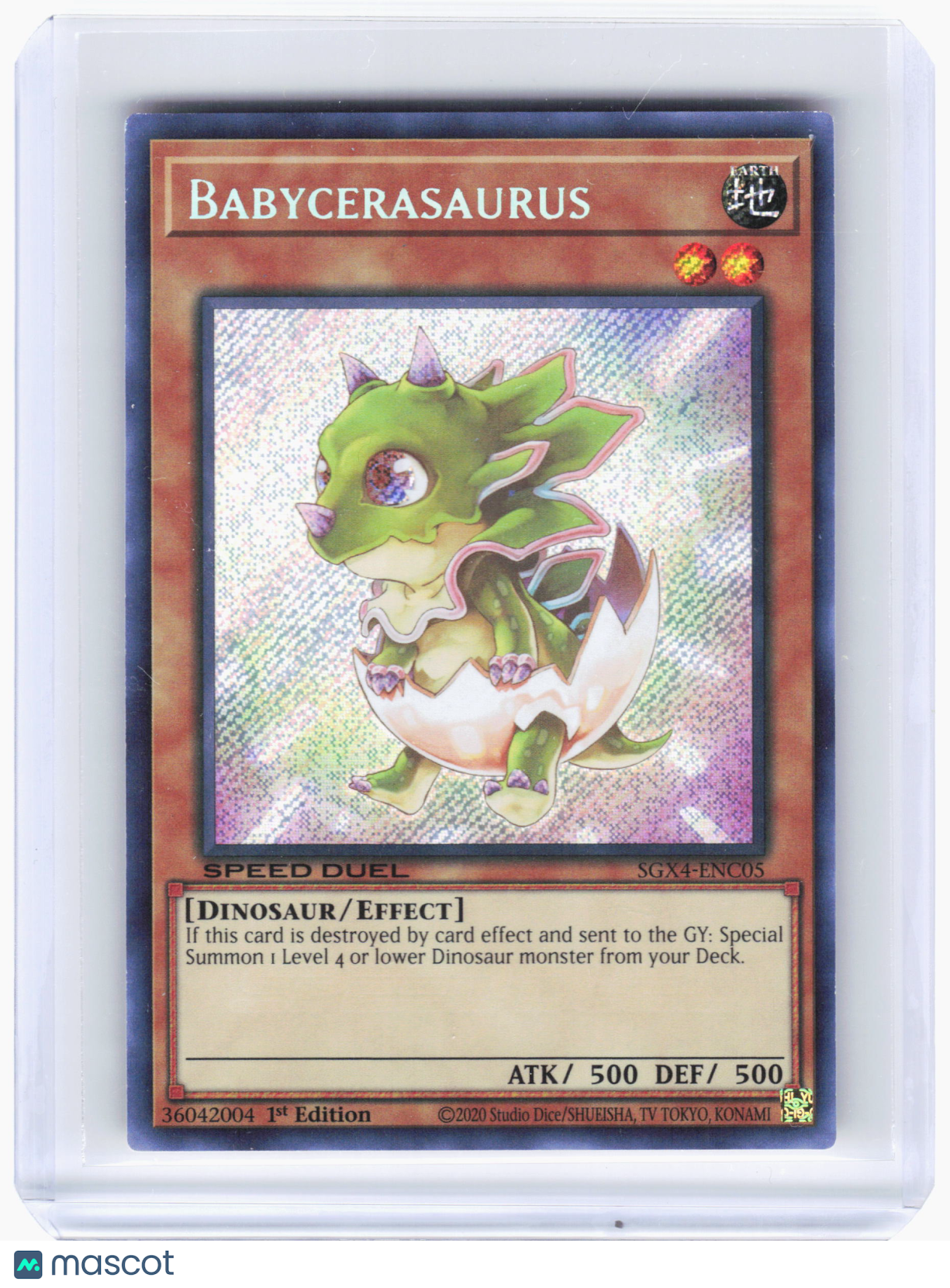 2024 YuGiOh!—Babycerasaurus #SGX4-ENC05 Speed Duel GX—Secret Rare (1st Edition)