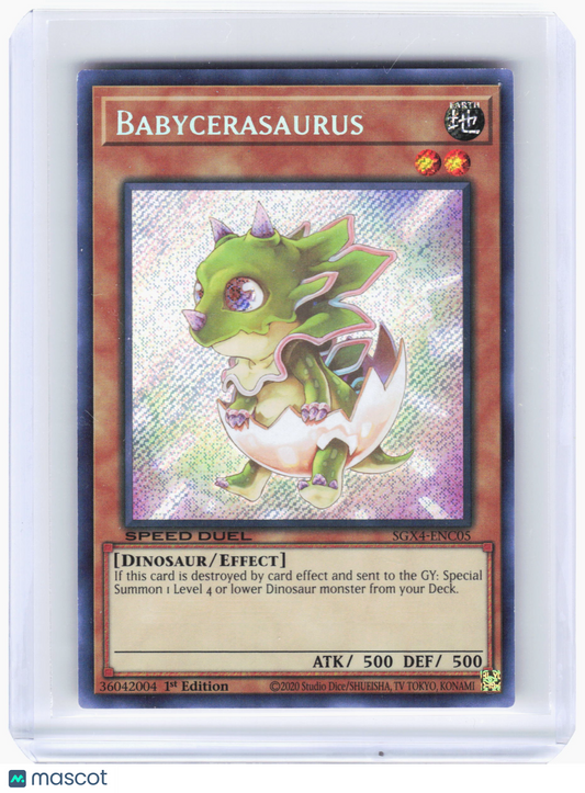 2024 YuGiOh!—Babycerasaurus #SGX4-ENC05 Speed Duel GX—Secret Rare (1st Edition)