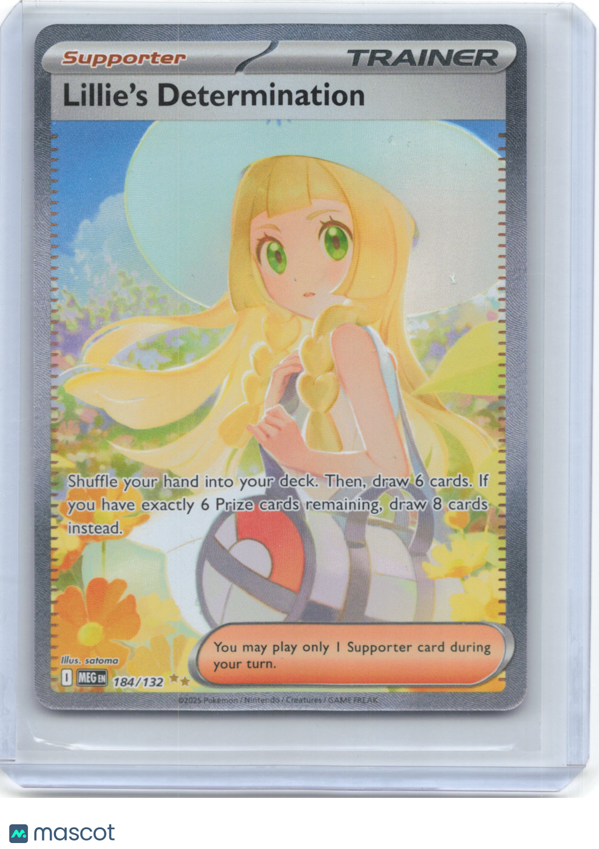 2025 Pokemon—Lillie's Determination #184/132 Mega Evolution—SIR Holo
