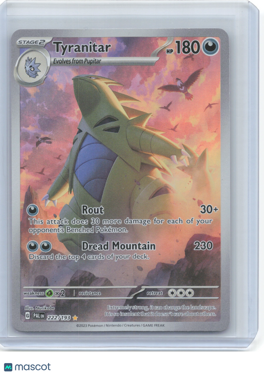 2023 Pokemon—Tyranitar #222/193 Paldea Evolved—Illustration Rare Foil