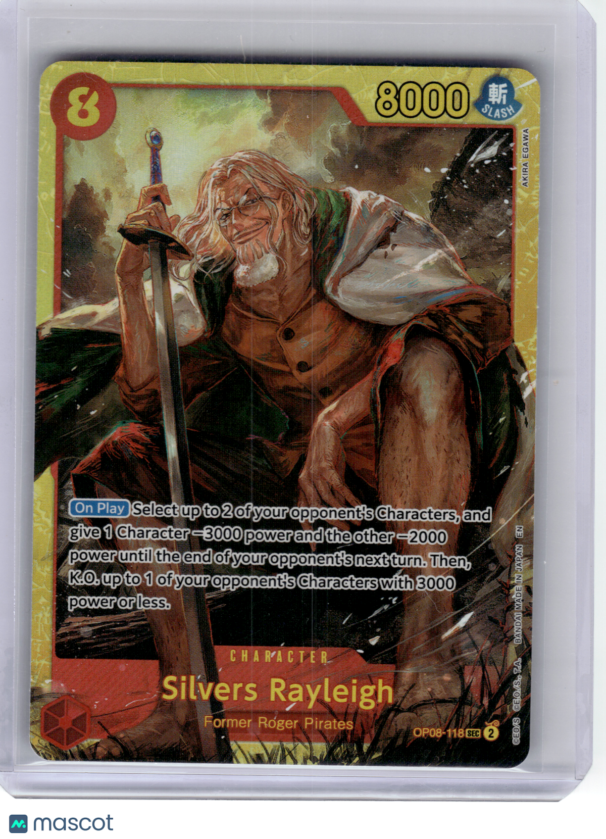 2024 One Piece—Silvers Rayleigh #OP08-118 Two Legends—Secret Rare Foil