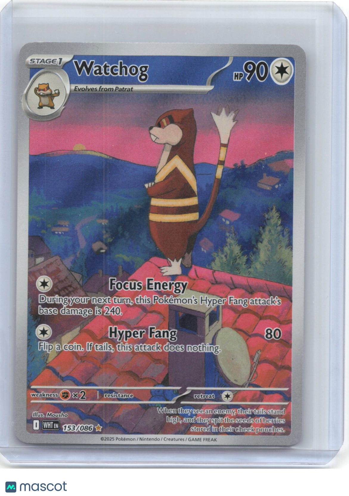 2025 Pokemon—Watchog #153/86 White Flare—Illustration Rare Foil