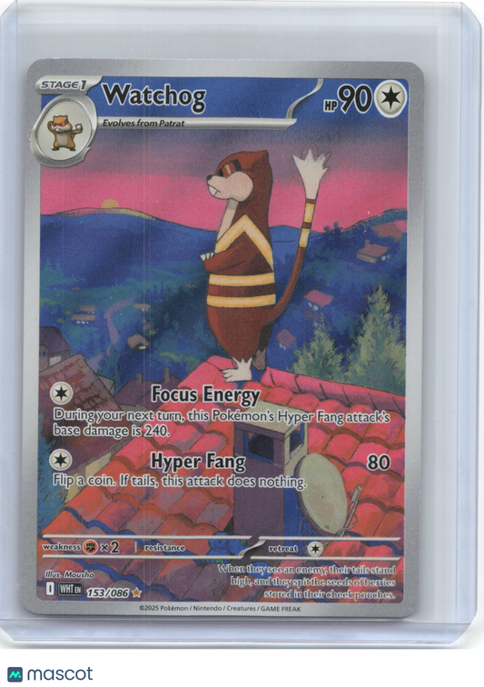 2025 Pokemon—Watchog #153/86 White Flare—Illustration Rare Foil
