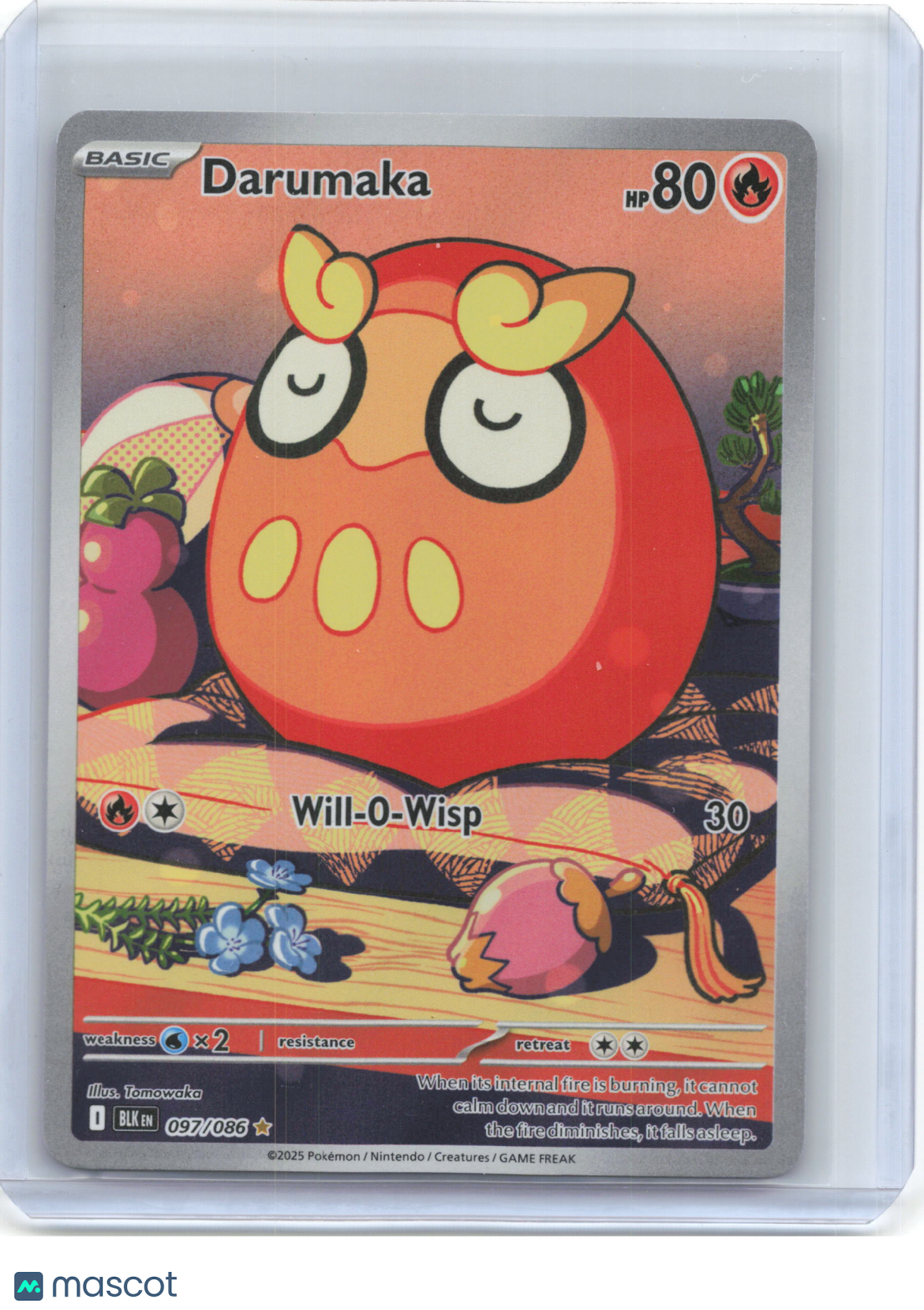 2025 Pokemon—Darumaka #97/86 Black Bolt—Illustration Rare Foil
