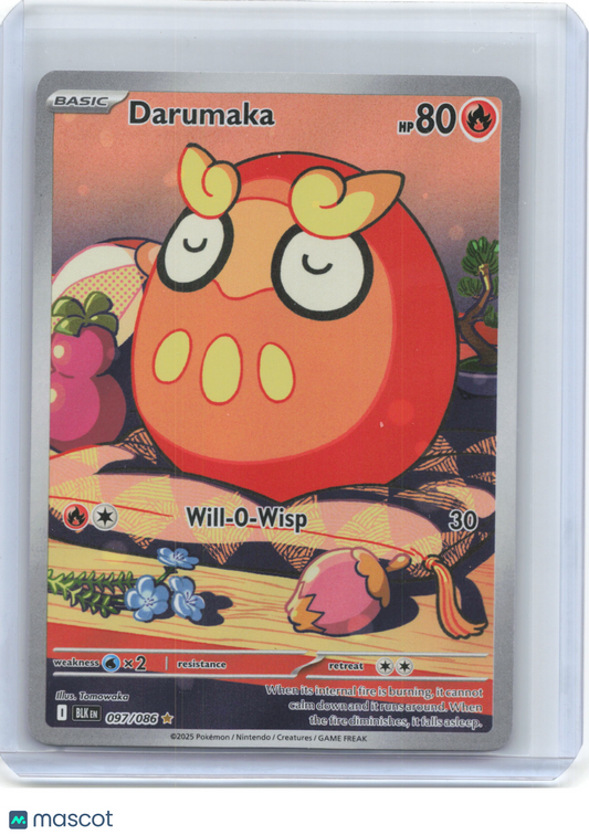 2025 Pokemon—Darumaka #97/86 Black Bolt—Illustration Rare Foil
