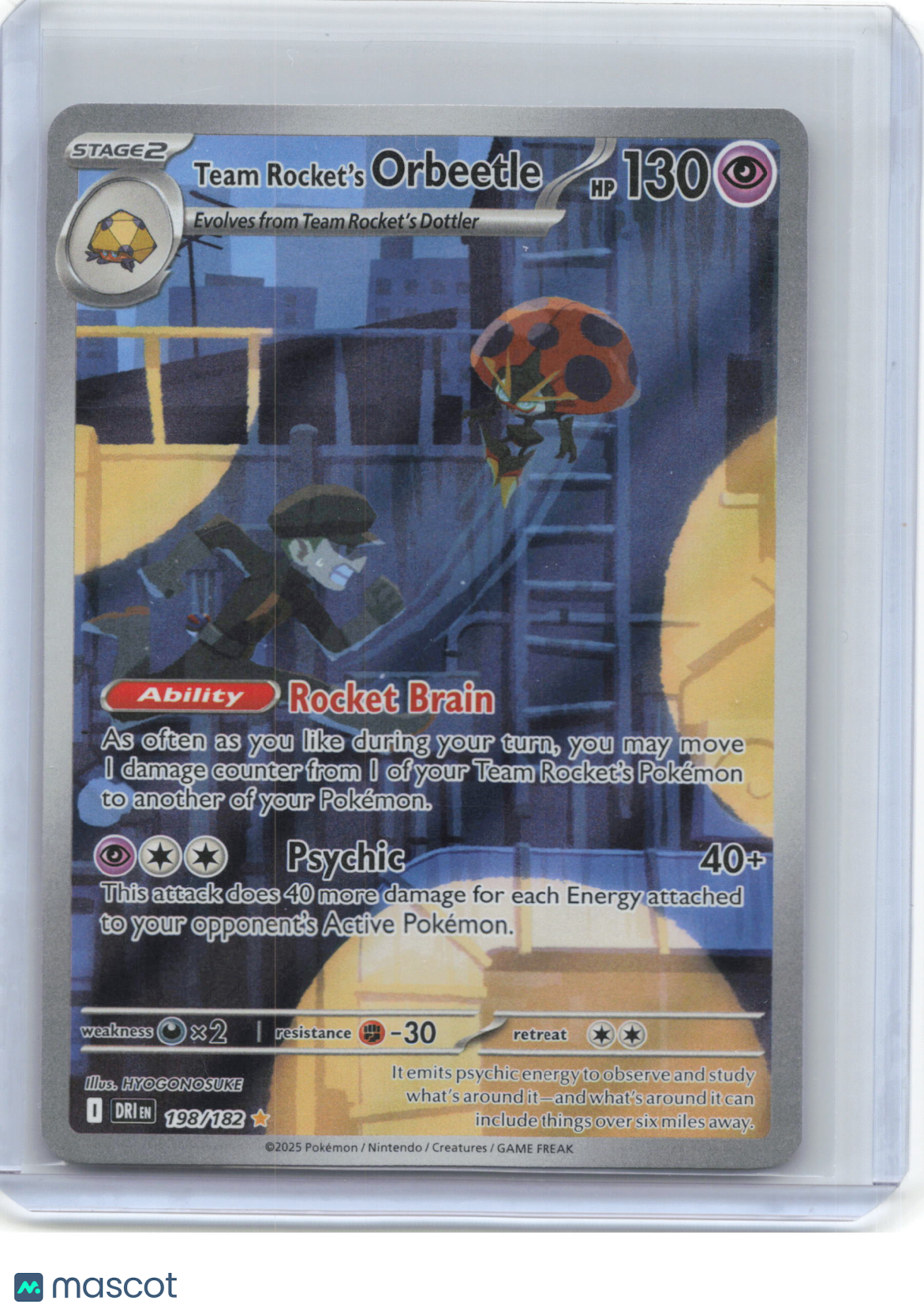 2025 Pokemon—Team Rocket's Orbeetle #198/182 Destined Rivals—IR Foil