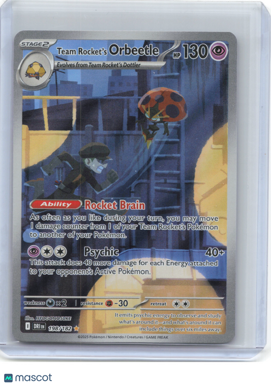 2025 Pokemon—Team Rocket's Orbeetle #198/182 Destined Rivals—IR Foil