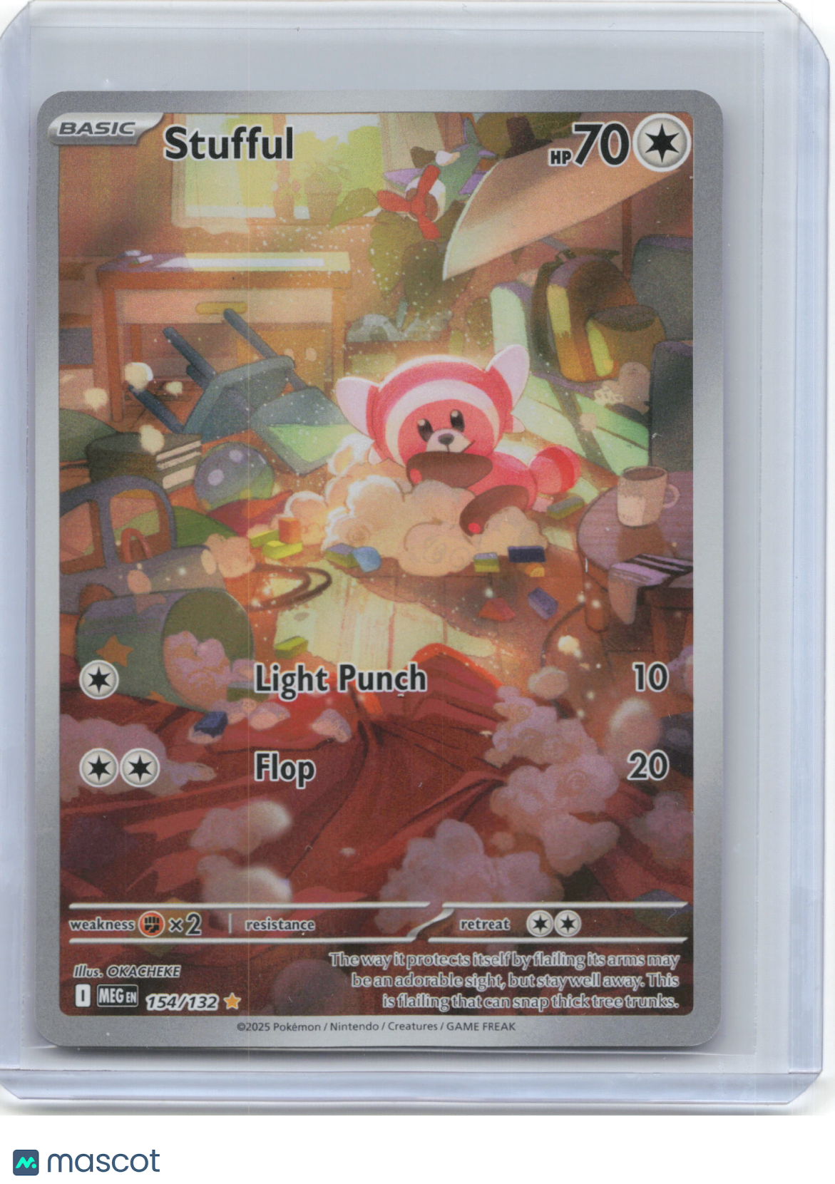 2025 Pokemon—Stufful #154/132 Mega Evolution—Illustration Rare Foil
