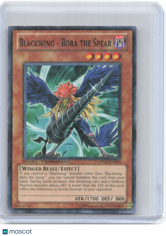2010 YuGiOh! TCG—Blackwing - Bora the Spear #DT03-EN002 —DTNPR Foil (DMG)
