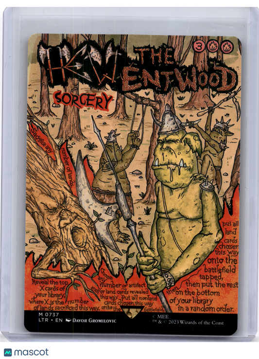 2023 Magic: The Gathering—Hew the Entwood (Borderless Poster) #0737 LTR—Nonfoil