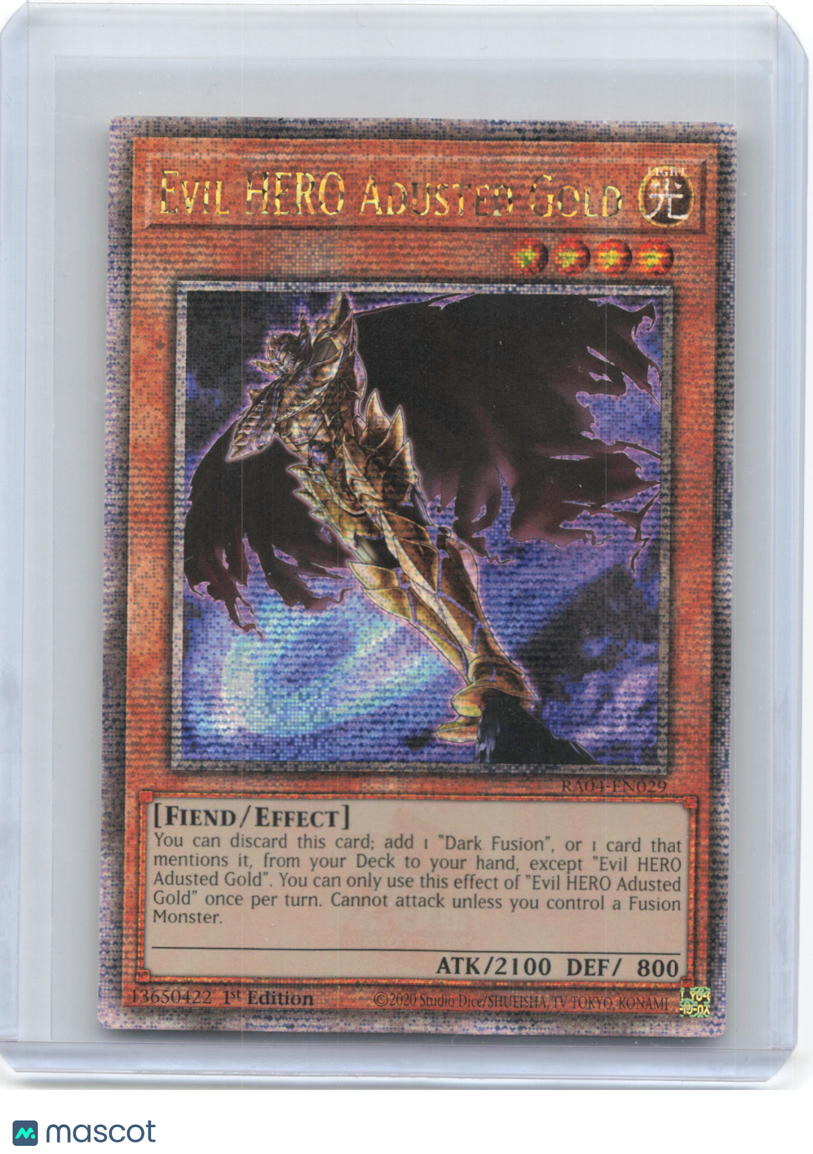 2019 Yu-Gi-Oh! TCG—Evil HERO Adusted Gold #RA04-EN029—QCSR Foil 1st Ed