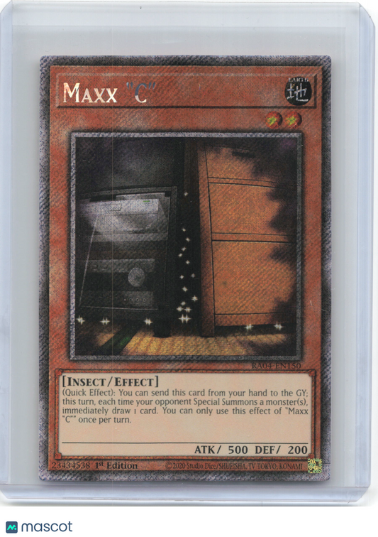 2020 Yu-Gi-Oh! TCG—Maxx "C" #RA04-EN150 Quarter Century Stampede—PSR Foil 1st Ed