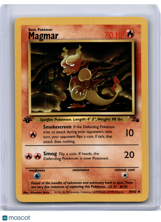 1999 Pokemon—Magmar #39/62 Fossil—Uncommon Regular (1st Edition)