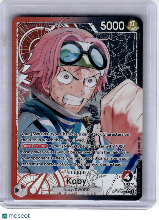 2025 One Piece—Koby #OP11-001 A Fist of Divine Speed—Leader Foil [Alt Art]