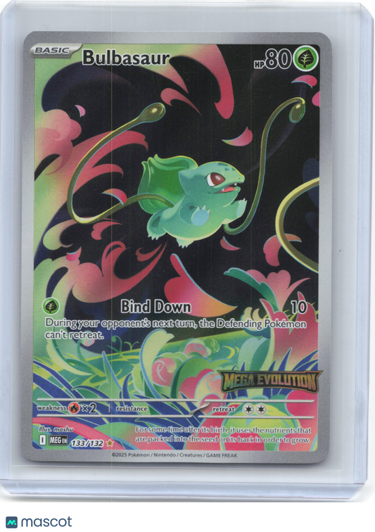 2025 Pokemon—Bulbasaur (Mega Evolution Stamp) #133/132 Mega Evolution—IR