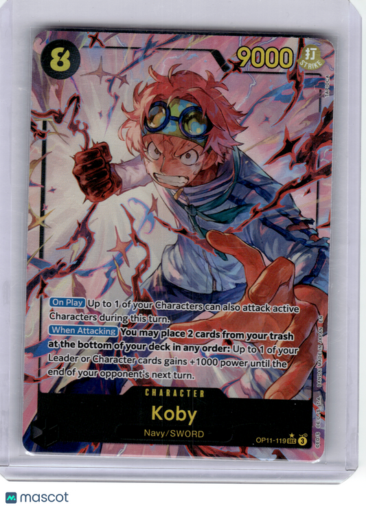 2025 One Piece—Koby #OP11-119 A Fist of Divine Speed—Secret Rare Foil [Alt Art]