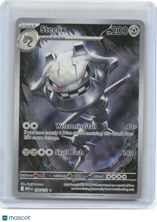 2025 Pokemon—Steelix #150/132 Mega Evolution—Illustration Rare Foil