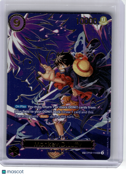 2025 One Piece—Monkey.D.Luffy #OP09-119 Carrying On His Will—Secret Rare (SP)