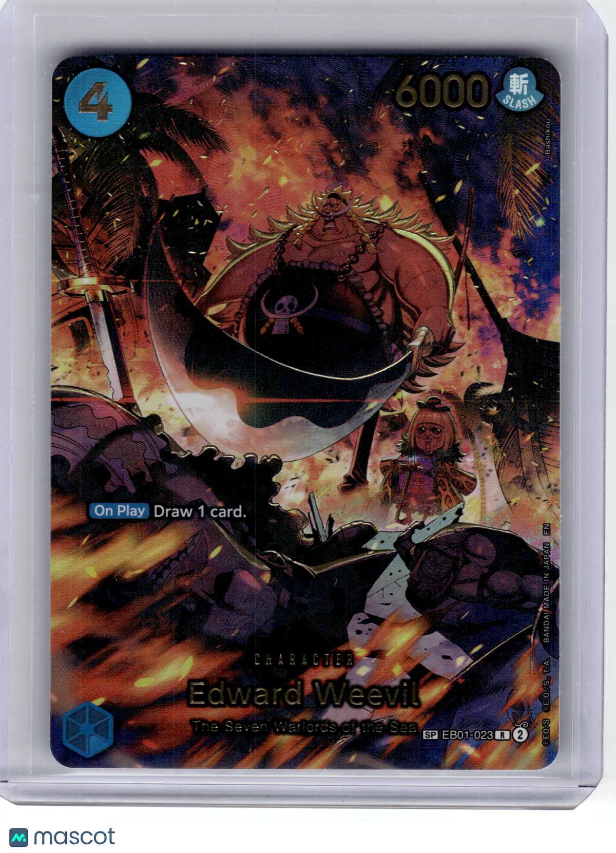 2026 One Piece—Edward Weevil #EB01-023 The Azure Sea's Seven—Special Rare Foil