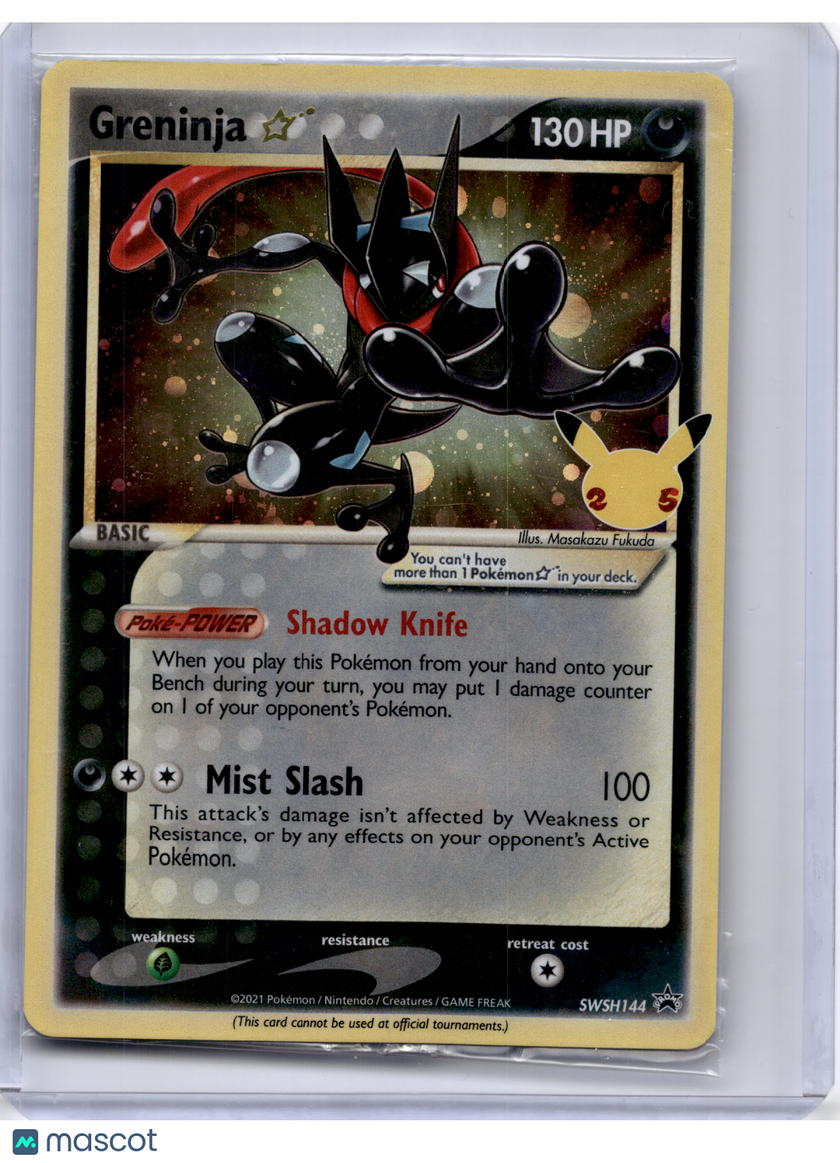 2021 Pokemon—Greninja ☆ #SWSH144 Celebrations—Black Star Promo Holo [Sealed]