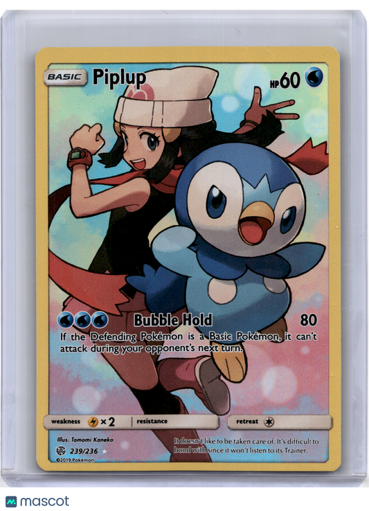 2019 Pokemon—Piplup (Secret) #239/236 Cosmic Eclipse—Secret Rare Holo