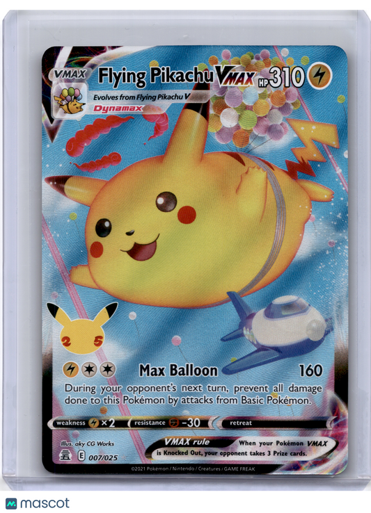 2021 Pokemon—Flying Pikachu VMAX #007/025 Celebrations—Ultra Rare Holo [LP]