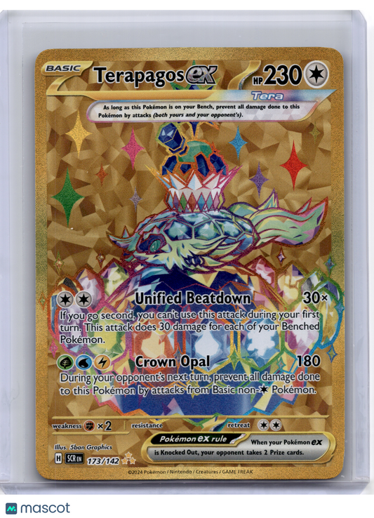2024 Pokemon—Terapagos ex #173/142 Stellar Crown—Hyper Rare Holo