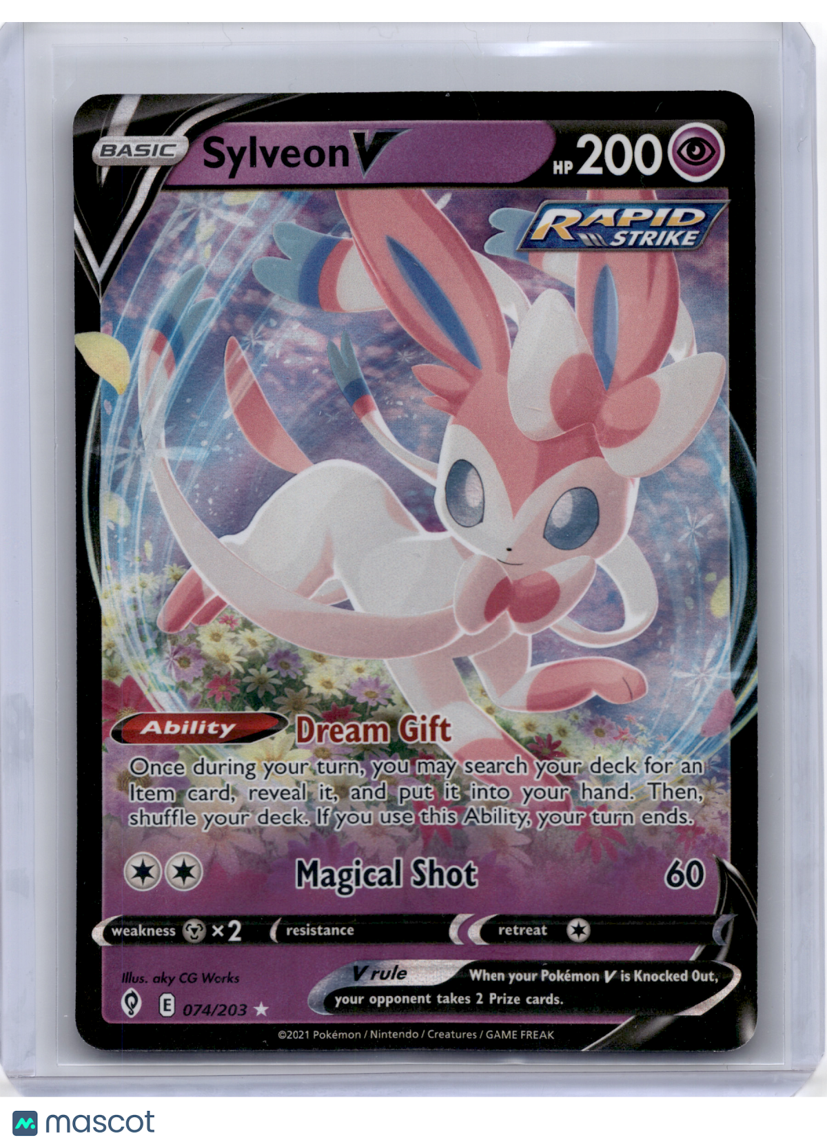 2021 Pokemon—Sylveon V #074/203 Evolving Skies—Ultra Rare Holo