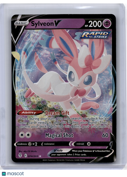 2021 Pokemon—Sylveon V #074/203 Evolving Skies—Ultra Rare Holo