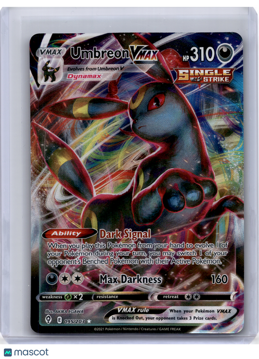 2021 Pokemon—Umbreon VMAX #095/203 Evolving Skies—Ultra Rare Holo