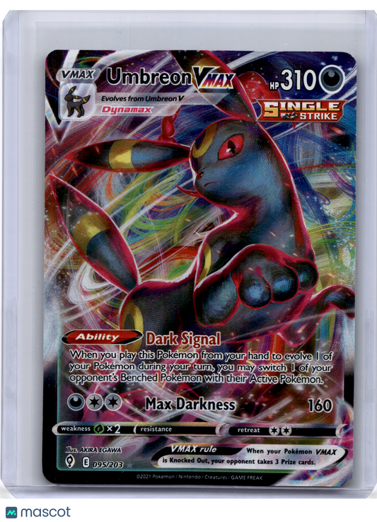 2021 Pokemon—Umbreon VMAX #095/203 Evolving Skies—Ultra Rare Holo