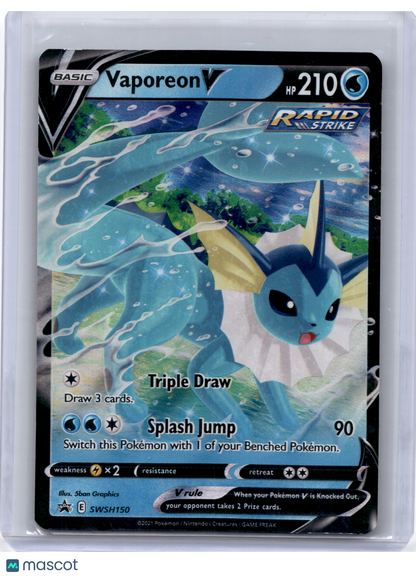 2021 Pokemon—Vaporeon V #SWSH150 Sword & Shield Promo—Black Star Promo Holo