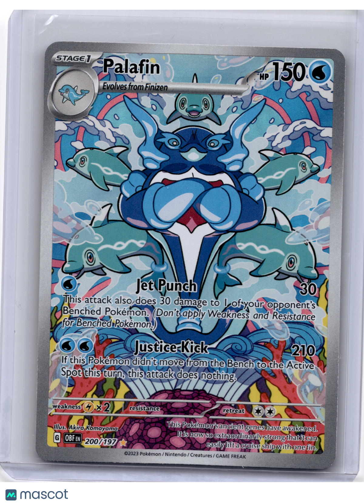 2023 Pokemon—Palafin #200/197 Obsidian Flames—Illustration Rare Holo